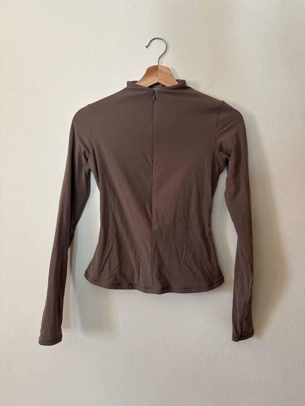 SKIMS Brown Long-Sleeve Mock Neck Top